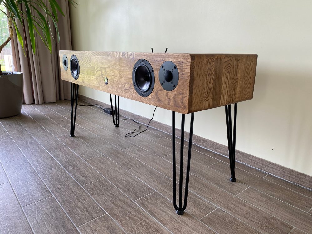 Nestandartinis 2.1 Soundbar'as 02 Wood4Sound I Soundbar | TV komoda | TV staliukas I ranku darbo kolonele