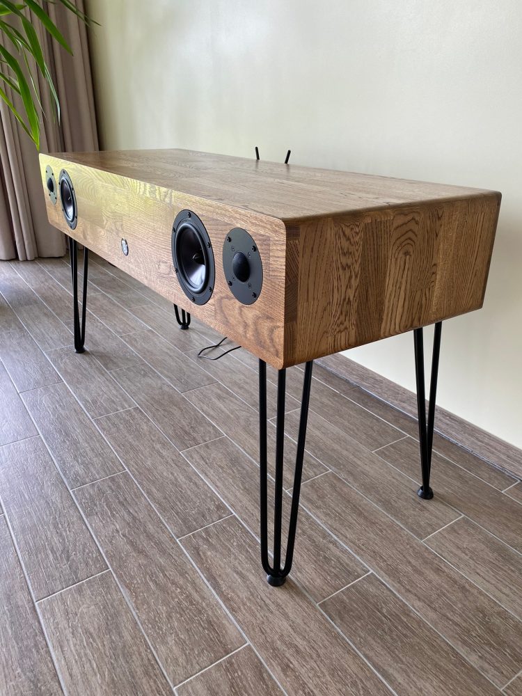 Nestandartinis 2.1 Soundbar'as 09 Wood4Sound I Soundbar | TV komoda | TV staliukas I ranku darbo kolonele
