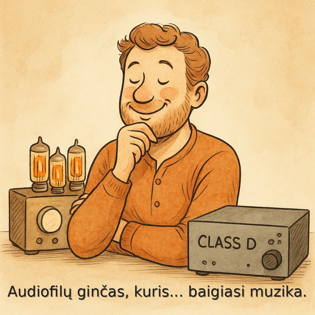 Audiofilas renkasi tarp lempinio ir D klasės stiprintuvo, o galiausiai – tiesiog klauso muzikos.